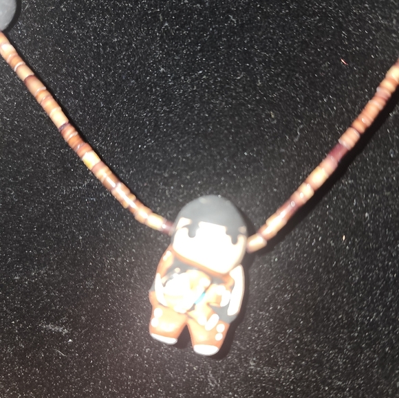 Vintage Santo Domingo story teller Clay Pottery Necklace - Picture 4 of 6